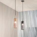 Venice Sospensione in vetro finitura attacco E27 disponibile in due colori: grigio e ambra