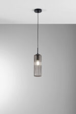 Venice Sospensione in vetro finitura attacco E27 disponibile in due colori: grigio e ambra - immagine 3