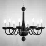 ALFIERE Lampadario 8 Luci Led (E14) 74 cm In Vetro disponibile in due colori