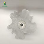 Macramè di La Murrina lampada da tavolo vetro Murano bianco, base nickel  1 luce E.14 - immagine 4