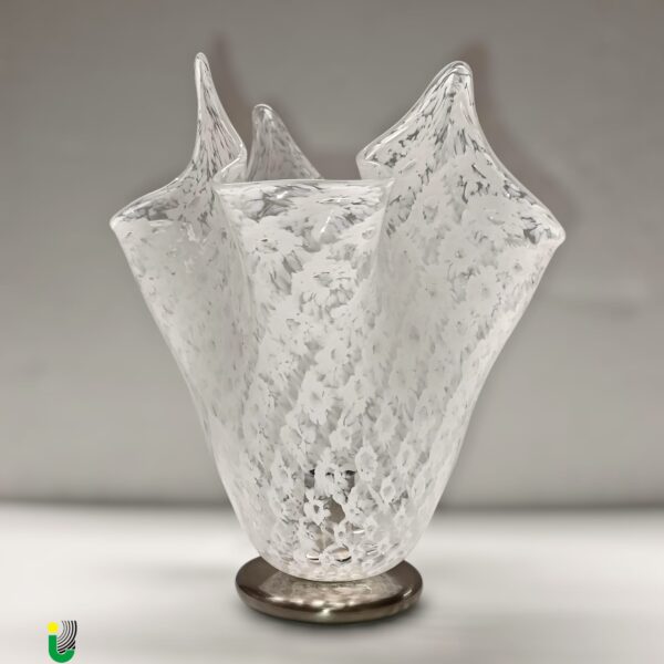 Macramè di La Murrina lampada da tavolo vetro Murano bianco, base nickel  1 luce E.14