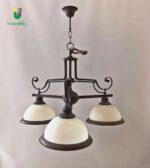 RG 9205 Lampadario di Falb 3 Luci E27 in ferro forgiato e vetro