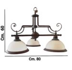 RG 9205 Lampadario di Falb 3 Luci E27 in ferro forgiato e vetro - immagine 3