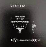 Violetta Plafoniera di La Murrina ø50 cm decoro rosa-oro - immagine 2