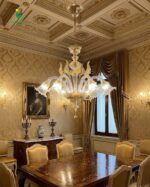 VIVALDI/6 Lampadario di La Murrina in cristallo oro