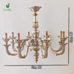 708/8 Lampadario foglia argento, decoro oro - immagine 6