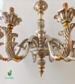 708/8 Lampadario foglia argento, decoro oro - immagine 5
