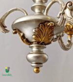 1100/3 Lampadario foglia argento, decoro oro - immagine 2