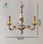 1100/3 Lampadario foglia argento, decoro oro - immagine 3