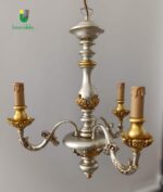 1100/3 Lampadario foglia argento, decoro oro - immagine 4