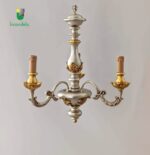 1100/3 Lampadario foglia argento, decoro oro