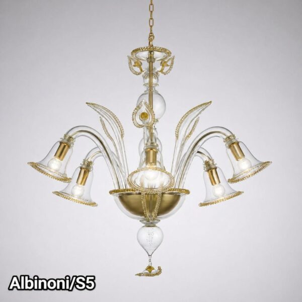 ALBINONI S5 Luci Lampadario di La Murrina in cristallo oro