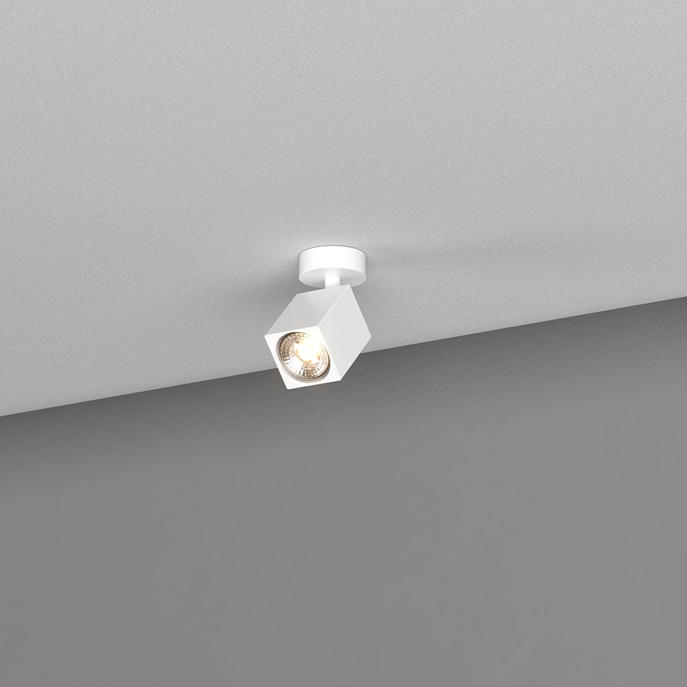 faretto-a-1-luce-cubo-orientabile-top-light-kibo-112301-BI-1 KIBO 1230/1 Faretto Orientabile TOP LIGHT – 1 Luce disponibile in tre colori - immagine 1
