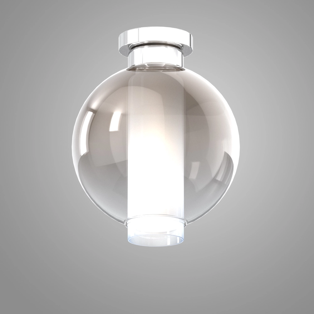 plafoniera-spot-wax-top-light-1215CRPL1-BR-1-3 WAX 1215 Plafoniera TOP LIGHT in Metallo Vetro 1 Luce disponibile in diverse finiture e colori - immagine 1