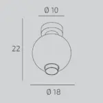 WAX 1215 Plafoniera TOP LIGHT in Metallo Vetro 1 Luce disponibile in diverse finiture e colori - immagine 4