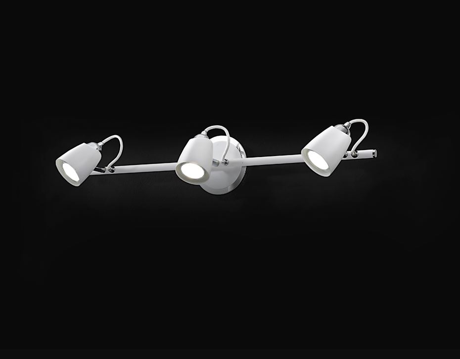 0069266_faretto-3-spot-gu10-orientabili-bianco-e-cromo-perenz 5952 Faretto 3 Spot GU10 Orientabili Bianco e Cromo Perenz - immagine 1