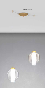 WAX 1215/S2 S Lampada a Sospensione Decentrato TOP LIGHT Metallo Vetro 2 Luci disponibile in diverse finiture e colori