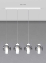 WAX 1215 Lampada a Sospensione TOP LIGHT Metallo Vetro 4 Luci L. 88×18 disponibile in vari colori e finiture - immagine 3