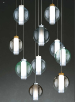 WAX 1215 Lampada a Sospensione TOP LIGHT Metallo Vetro 5 Luci L. 61×41 disponibile in vari colori e finiture - immagine 5