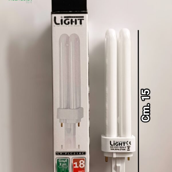 Lampadina fluorescente 18W attacco G24d 2 PIN 2700K