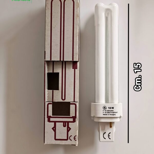 Lampadina fluorescente 18W attacco G24d 2 PIN 4000K