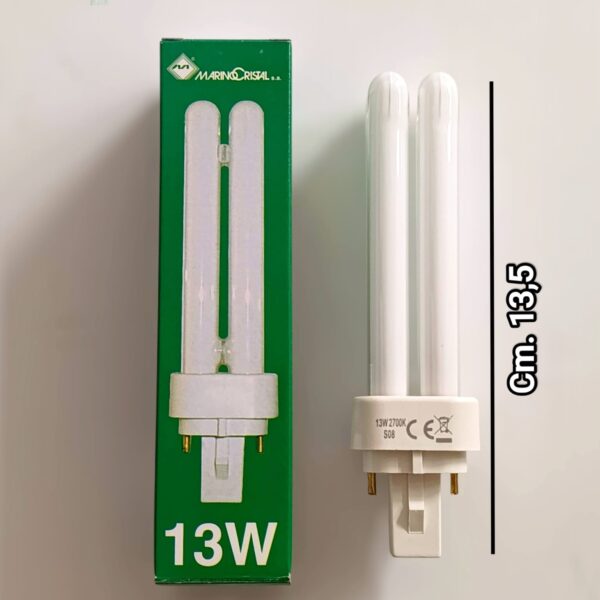 Lampadina fluorescente 13W attacco G24d 2 PIN 2700K