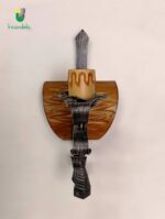 012/Ap1 Applique in ferro battuto e legno decoro nero/argento - immagine 2