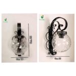 704/APM Applique in ferro battuto decoro nero/argento vetro trasarente 1 Luce E27 - immagine 2