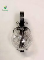 704/APM Applique in ferro battuto decoro nero/argento vetro trasarente 1 Luce E27 - immagine 3