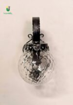 704/APP Applique in ferro battuto decoro nero/argento vetro trasparente 1 Luce E14 - immagine 3