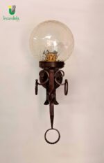 650/APG Applique in ferro battuto decoro ruggine-oro vetro ambra 1 Luce E27 - immagine 4