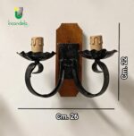 156 Applique di DeLeo nero-argento 2 Luci x E14 - immagine 3