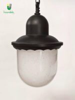 18112 Sospensione di Ismos montatura in alluminio decoro grafito vetro effetto bagnato satinato 1 Luce x E27 - immagine 2