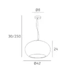 CASPER 1218 Lampada a Sospensione TOP LIGHT Alluminio Vetro D. 55/42 disponibile in due colori e misure - immagine 6