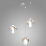 WAX 1215/S3 S Lampada a Sospensione Decentrato TOP LIGHT Metallo Vetro 3 Luci disponibile in diversi colori e finiture