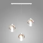 WAX 1215 Lampadario TOP LIGHT – Metallo Vetro 3 Luci L. 68×18 disponibile in vari colori e finiture - immagine 7
