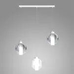 WAX 1215 Lampadario TOP LIGHT – Metallo Vetro 3 Luci L. 68×18 disponibile in vari colori e finiture - immagine 5