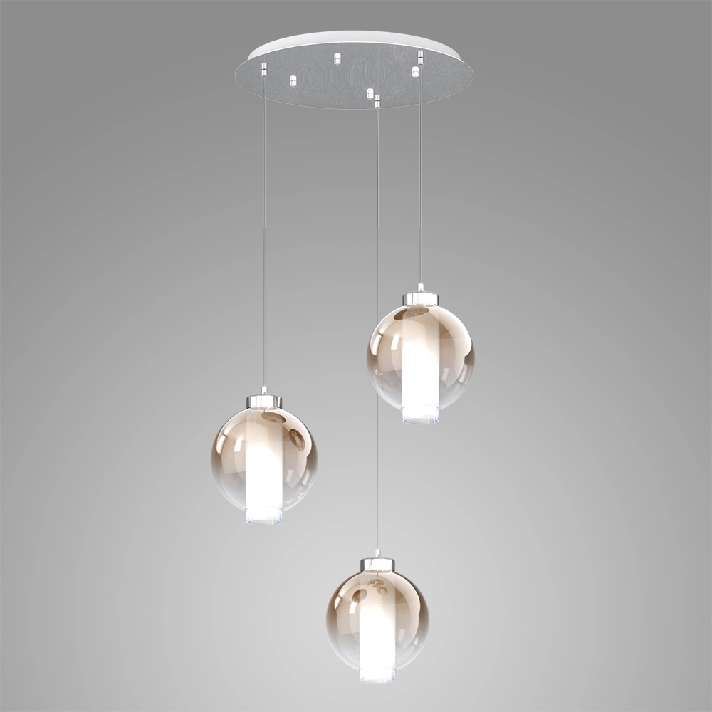 lampada-a-sospensione-wax-top-light-1215CRS3-T-BR-1-2 WAX 1215/S3 T Lampada a Sospensione TOP LIGHT Metallo Vetro 3 Luci disponibile in diverse finiture e colori - immagine 1