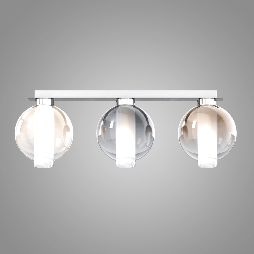 lampada-da-soffitto-wax-top-light-1215CRPL3-R-MC-1 WAX 1215 Lampada da Soffitto TOP LIGHT Metallo Vetro 3 Luci L. 68×18 disponibile in diversi colori e finiture - immagine 1