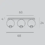 WAX 1215 Lampada da Soffitto TOP LIGHT Metallo Vetro 3 Luci L. 68×18 disponibile in diversi colori e finiture - immagine 5