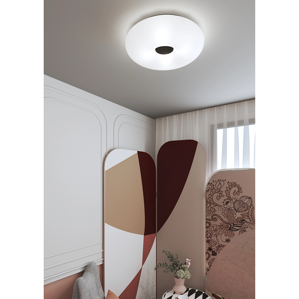 plafoniera-benny-top-light-1217PLG-AMB02 BENNY 1217 Plafoniera TOP LIGHT Vetro Bianco Alluminio D. 32/42/52 cm disponibile in tre colori - immagine 1