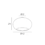 CASPER 1218 Plafoniera TOP LIGHT Alluminio Vetro D. 42/55  disponibile in due misure e colori - immagine 4