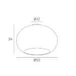 CASPER 1218 Plafoniera TOP LIGHT Alluminio Vetro D. 42/55  disponibile in due misure e colori - immagine 9