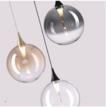 BOLLA sospensione metallo oro + paralume in vetro ambra/vetro trasparente LED 4,5W 3000K - immagine 5