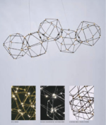 LUCCIOLA prisma Sospensione di Illuminati LED 5 luci 3000k 24 w, 1920 LM, L75