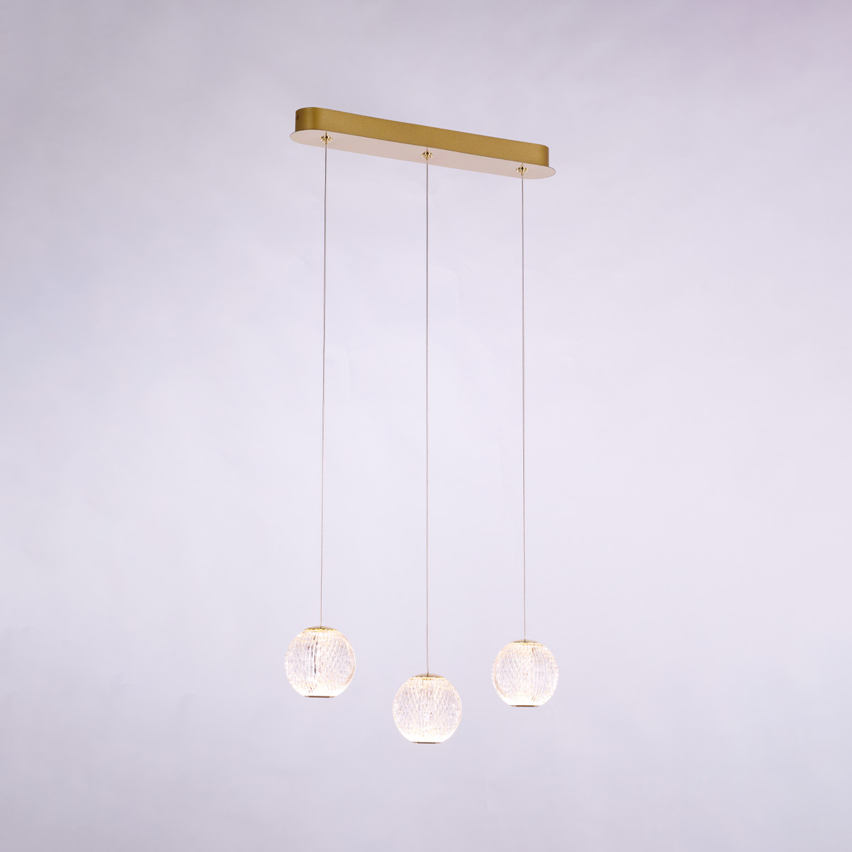 diamante-sospensione-lineare-3-luci-oro Diamante sospensione di Illuminati 3 Luci LED 12,6W 3000K disponibile in due finiture - immagine 1