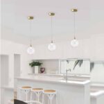 BOLLA sospensione metallo oro + paralume in vetro ambra/vetro trasparente LED 4,5W 3000K - immagine 4