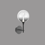 BOLLA Applique da parete  metallo oro + paralume in vetro trasparente LED 4,5W 336LM 3000K