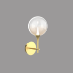 BOLLA Applique da parete metallo oro + paralume in vetro trasparente LED 4,5W 336LM 3000K - immagine 3