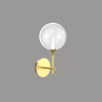 BOLLA Applique da parete metallo oro + paralume in vetro trasparente LED 4,5W 336LM 3000K - immagine 2